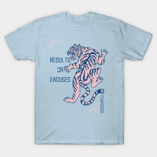 Results Or Excuses, Your Choice ,Pink Tiger T-Shirt